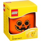 Room Copenhagen LEGO Storage Head 'Pompoen', klein opbergdoos Oranje/zwart