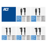 ACT Connectivity USB 3.0 10Gbps 60W USB Type-C® (recht) naar USB Type-C® (haaks links/rechts) kabel, 3 meter Zwart
