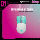 ASUS TUF GAMING Mini Wireless Mouse Hatsune Miku Edition Wit/turquoise, 12.000 dpi, USB / 2.4GHz / Bluetooth
