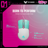 ASUS TUF GAMING Mini Wireless Mouse Hatsune Miku Edition Wit/turquoise, 12.000 dpi, USB / 2.4GHz / Bluetooth