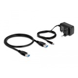 DeLOCK USB 10 Gbps Hub met 4 USB-A poorten + 1 Quick Charge poort usb-hub Grijs, Incl. voeding