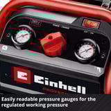 EINHELL SILENZZO 36/210 Professionele draadloze luchtcompressor Zwart/rood, Accu en oplader niet inbegrepen