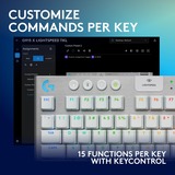 Logitech G915 X LIGHTSPEED TKL Low-Profile Wireless Gaming Keyboard Wit, US-International, GL Tactile, Double-Shot PBT, RGB, LIGHTSPEED draadloos / Bluetooth / USB-C