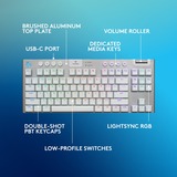 Logitech G915 X LIGHTSPEED TKL Low-Profile Wireless Gaming Keyboard Wit, US-International, GL Tactile, Double-Shot PBT, RGB, LIGHTSPEED draadloos / Bluetooth / USB-C