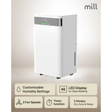 Mill MDH20 luchtontvochtiger Wit, 20 liter per dag, voor 30 m²