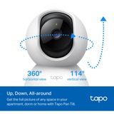 TP-Link Tapo C200P2 bolvormig IP-beveiligingscamera voor binnen Wit, 2 stuks
