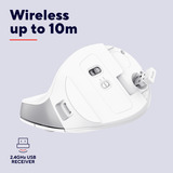 Trust Bayo II Ergonomische draadloze muis Wit, 800 dpi - 2.400 dpi