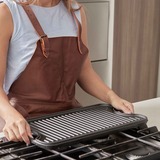 Victoria Omkeerbare Bakplaat 47 x 25 cm, Seasoned grillplaat Zwart, Color packaging