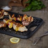 Victoria Omkeerbare Bakplaat 47 x 25 cm, Seasoned grillplaat Zwart, Color packaging