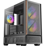 Antec P30 ARGB midi tower behuizing Zwart/houtkleur | 2x USB-A | 1x USB-C | Tempered Glass