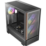 Antec P30 ARGB midi tower behuizing Zwart/houtkleur | 2x USB-A | 1x USB-C | Tempered Glass