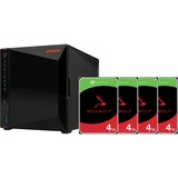 Asustor Nimbustor 4 incl. 4x Seagate IronWolf 4 TB harde schijf nas Zwart, 2x LAN, USB, HDMI