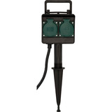 Brennenstuhl Tuincontactdoos met aardspies 1154450 4-voudige stekkerdoos Zwart, 4x stekker, 10 meter, IP44