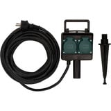 Brennenstuhl Tuincontactdoos met aardspies 1154450 stekkerdoos Zwart, 10 meter, IP44