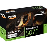 INNO3D GeForce RTX 5070 TWIN X2 OC grafische kaart Zwart, DLSS 4, 3x DisplayPort, 1x HDMI 2.1