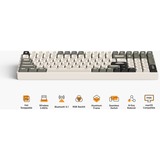 Iqunix F97 Hitchhiker Wireless Mechanical Keyboard Grijs, US lay-out (QWERTY), Cherry MX Brown, 96%, RGB leds, 96%, Hot-swappable, PBT, 2.4GHz | Bluetooth 5.1 | USB-C