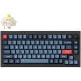 Keychron V1 Max-D4, toetsenbord Zwart, US lay-out, Gateron Jupiter Banana, RGB leds, 75%, Double-shot PBT, hot swap, 2.4 GHz | Bluetooth | USB-C, Knob