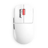 Monka Prime G997W gaming muis Wit/rood, 800 - 26.000 DPI, 4K Hz, RGB, 2.4 GHz / Bluetooth / USB