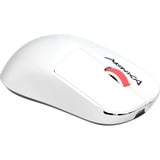 Monka Prime G997W gaming muis Wit/rood, 800 - 26.000 DPI, 4K Hz, RGB, 2.4 GHz / Bluetooth / USB