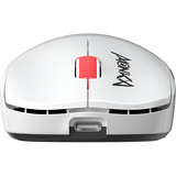 Monka Prime G997W gaming muis Wit/rood, 800 - 26.000 DPI, 4K Hz, RGB, 2.4 GHz / Bluetooth / USB