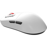 Monka Prime G997W gaming muis Wit/rood, 800 - 26.000 DPI, 4K Hz, RGB, 2.4 GHz / Bluetooth / USB