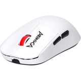 Monka Prime G997W gaming muis Wit/rood, 800 - 26.000 DPI, 4K Hz, RGB, 2.4 GHz / Bluetooth / USB