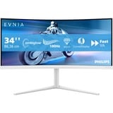 Philips Evnia 34M2C5501A 34" Curved UltraWide gaming monitor Wit, 180 Hz, HDMI, DisplayPort, Audio, AMD FreeSync