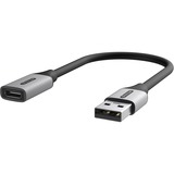 Sitecom USB-A naar USB-C adapter met kabel Grijs/zwart, 0,15 meter