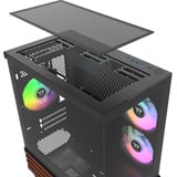 Thermaltake View 170 WS ARGB mini tower behuizing Zwart/houtkleur | 2x USB-A | RGB | Window