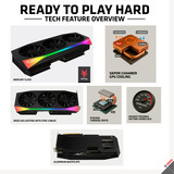 XFX Radeon RX 9070 XT OC Mercury RGB grafische kaart Zwart, RDNA4, GDDR6, 3x DisplayPort, 1x HDMI 2.1