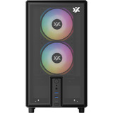 XYZ PC Gear Atom midi tower behuizing Zwart | 2x USB-A | 1x USB-C | Tempered Glass