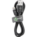 goobay Lightning USB oplaad en synchronisatiekabel Zwart, 50cm