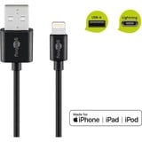 goobay Lightning USB oplaad en synchronisatiekabel Zwart, 50cm