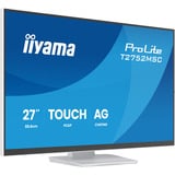 iiyama ProLite T2752MSC-W1AG 27" touchscreen monitor Wit (mat), 100 Hz, HDMI, DisplayPort, USB 3.2 Gen 1, Audio, Touchscreen	
