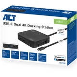 ACT Connectivity USB-C Docking Station AC7150 Zwart