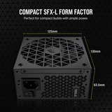 Corsair SF1000L Refurbished modulaire 1000 watt voeding  Zwart, 5x PCIe
