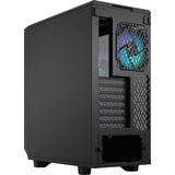 Fractal Design Meshify 2 Compact RGB Black TG Light Tint midi tower behuizing Zwart | 2x USB-A | 1x USB-C | RGB | Tempered Glass