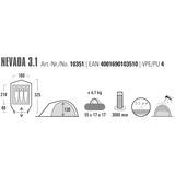 High Peak Nevada 3.1 tent Donkergroen/grijs, Climate Protection 80
