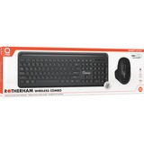 Qware Rotherham draadloze combo desktopset Zwart, EU lay-out (QWERTY), Membraan, 100%, 800 - 1600 DPI, 2,4 GHz USB | Bluetooth
