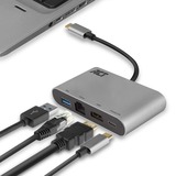 ACT Connectivity USB-C naar HDMI multiport adapter met ethernet en USB hub Grijs