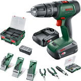 Bosch UniversalImpact 18V + SystemBox gereedschapsset Groen, 2x PBA 18V 2.0Ah Accu, AL18V-20 lader inbegrepen