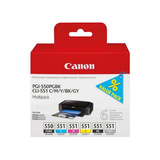 Canon Multipack PGI-550PGBK/CLI551 inkt Zwart, pigment-zwart, cyaan, magenta, geel, grijs