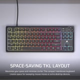 Corsair K55 CORE TKL Tenkeyless RGB gaming toetsenbord Zwart, US lay-out (QWERTY), Membraan, RGB