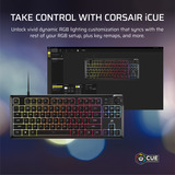 Corsair K55 CORE TKL Tenkeyless RGB gaming toetsenbord Zwart, US lay-out (QWERTY), Membraan, RGB
