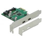 DeLOCK PCIe x1 naar 2x externe SuperSpeed USB-C 3.2 Gen 1 usb-controller 