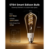 Govee Edison bulb E27 ledlamp 2 stuks, 2.4GHz wifi, Bluetooth