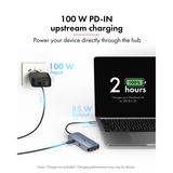 ICY BOX 5-in-1 Travel DockingStation met off-screen button Grijs