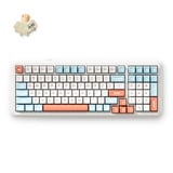 MCHOSE K99 V2 Wireless Gasket Mount Mechanical Keyboard, gaming toetsenbord Wit/lichtoranje, US lay-out, Kailh Box Icy Creamsicle, 98%, RGB, PBT Keycaps, Hot-Swap, 2.4 GHz | Bluetooth | USB-C