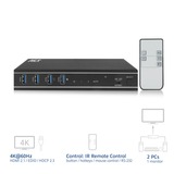 ACT Connectivity 2-Poorts HDMI 4K@60Hz KVM switch, USB 3.2 Gen1 (USB 3.0) kvm-switch Zwart