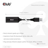 Club 3D USB-A naar RJ45 Ethernet 5Gbps adapter Zwart